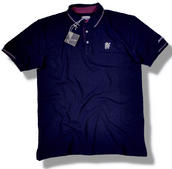 View Item New Lambretta Mod Stripe Trim Pique Polo Shirt Navy 